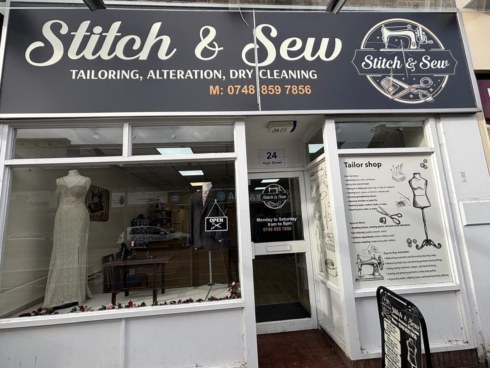 Stitch & Sew shopfront on High Street in Loughborough